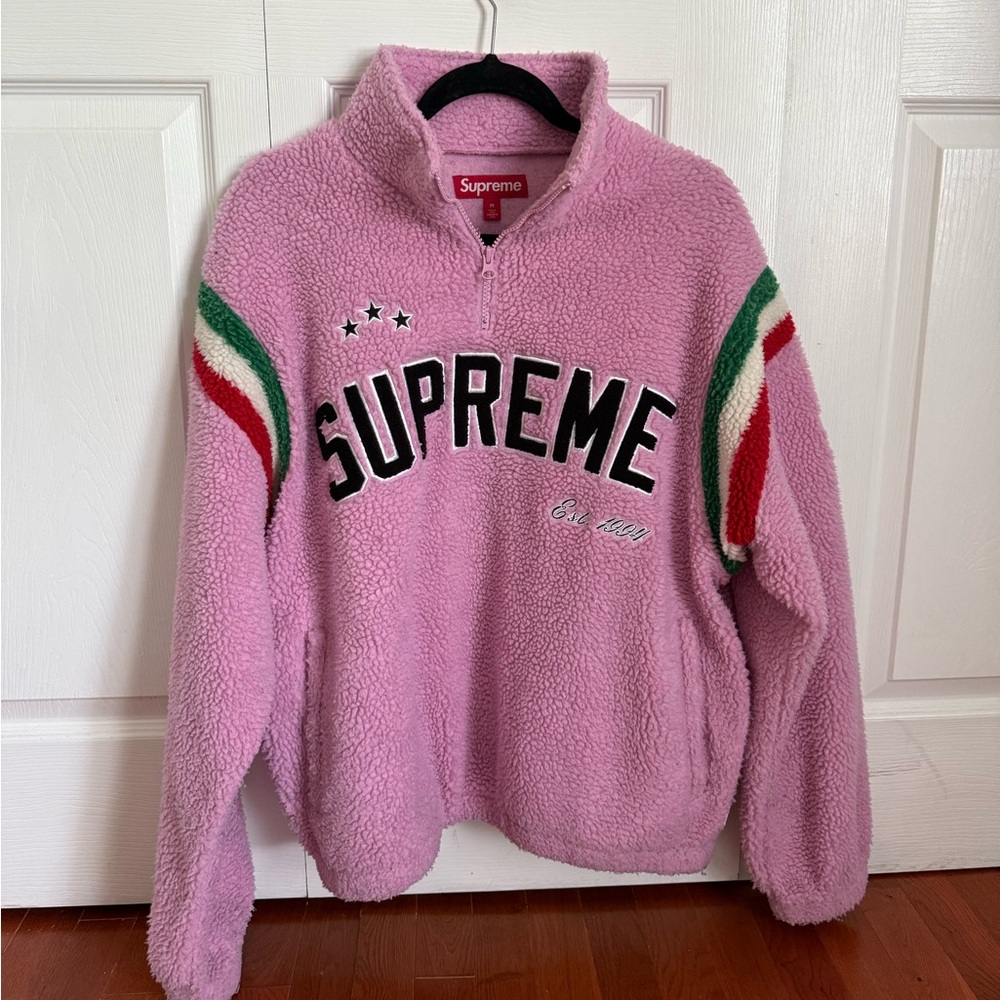 Supreme Pink Sherpa Half-Zip